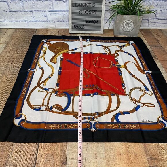 Gim Renoir vintage scarf equestrian print - Picture 5 of 10